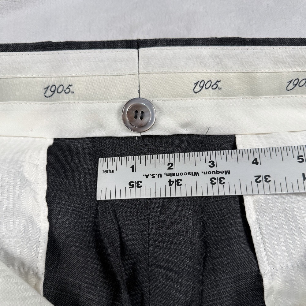 Jos A Bank 1905 2 Pc Suit Men 42S 36x28 Slim Fit Gray Plaid Wool Spandex Stretch - Picture 16 of 16
